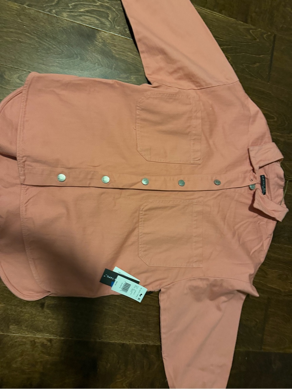 Women's Button-Front Utility Shirt Jacket in Dusty Rose